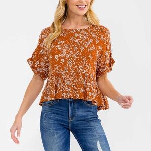 NWT Altar'd State Rust Floral Top